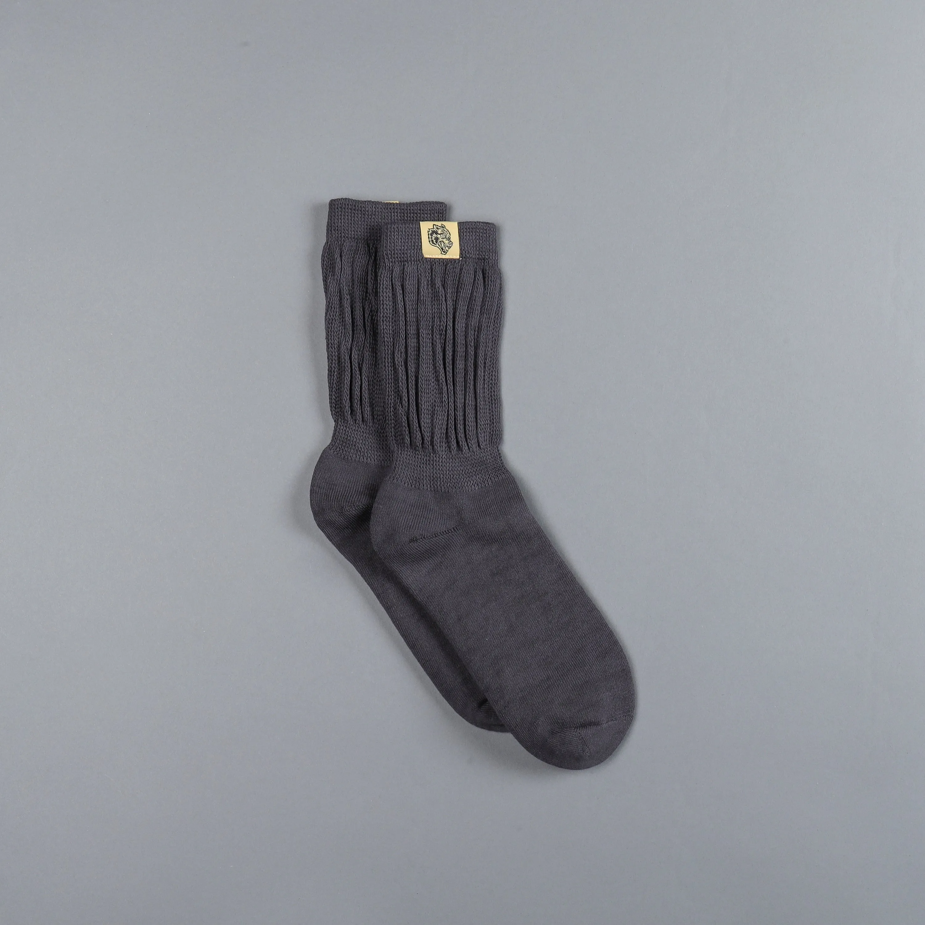 Wolf Patch Comfy Socks in Wolf Gray