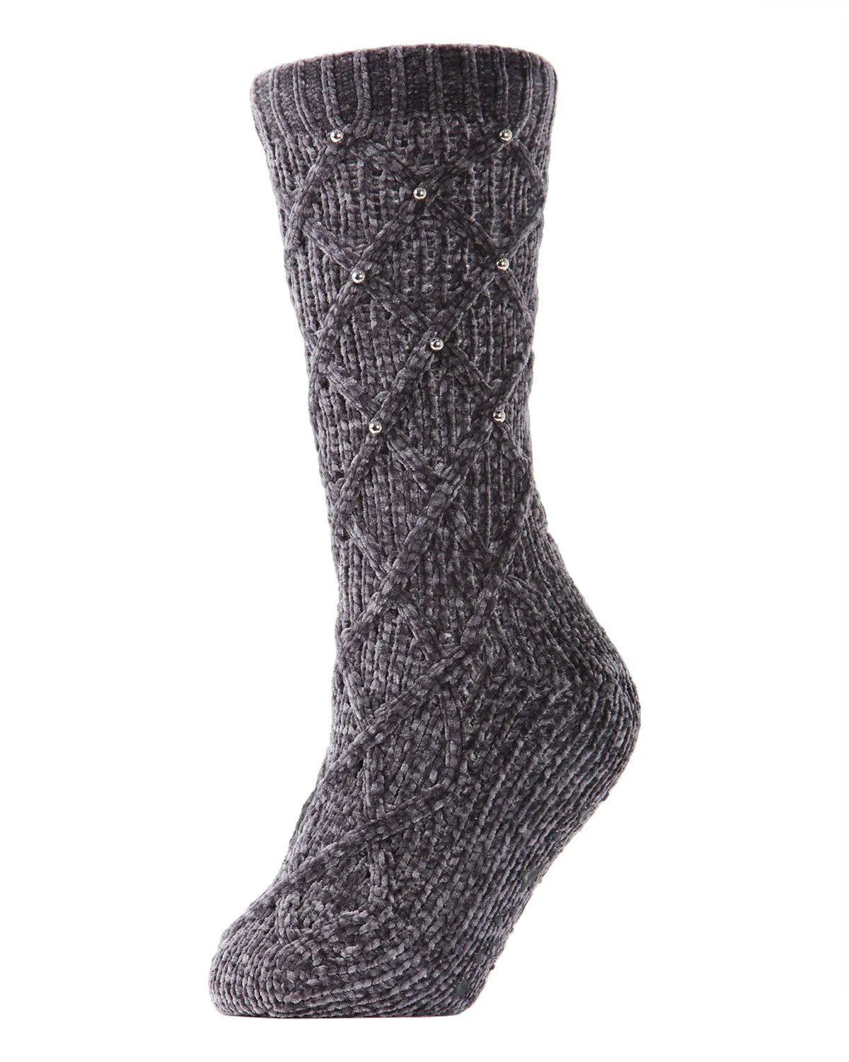 Women's Pearl Lattice Plush Lined Slipper Socks