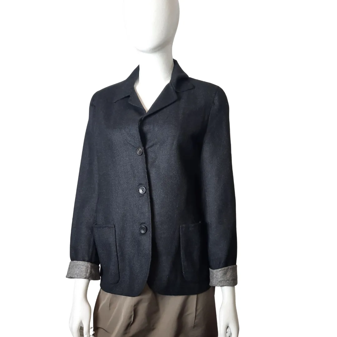 Wordly Thing's by Kamanta Cashmere and Silk Jacket Piacenza 100% Cupro Size 42